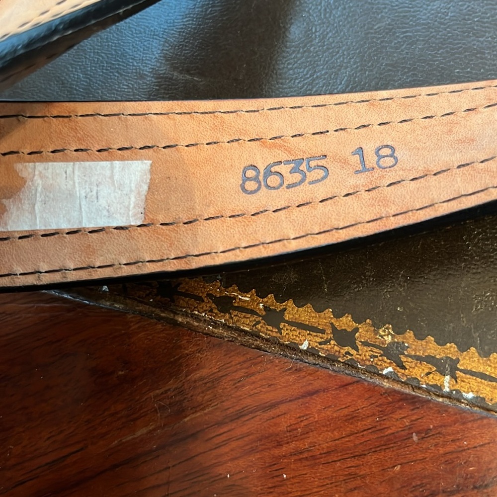 Aztec Handcrafted Leather Belt in Tan with Black Edging - Picture 8 of 14
